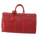 LOUIS VUITTON Epi Keepall 50 Boston Bag Red M42967 LV Auth 170837-2
