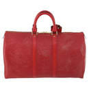 LOUIS VUITTON Epi Keepall 50 Boston Bag Red M42967 LV Auth 170837-3