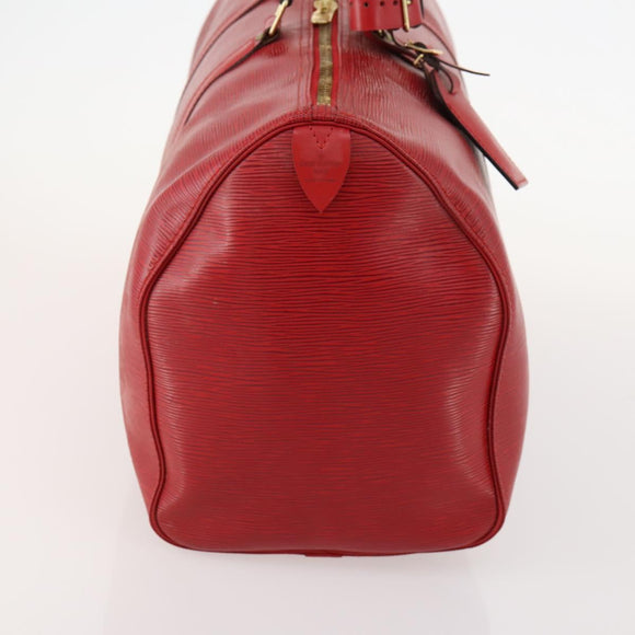 LOUIS VUITTON Epi Keepall 50 Boston Bag Red M42967 LV Auth 170837