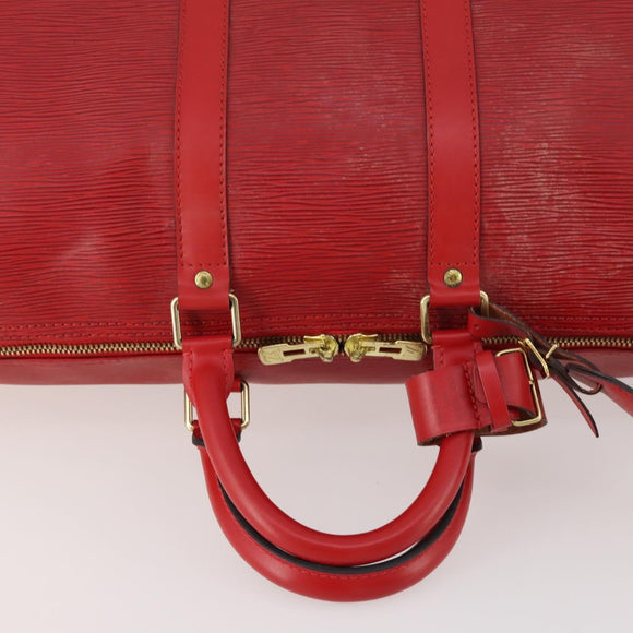 LOUIS VUITTON Epi Keepall 50 Boston Bag Red M42967 LV Auth 170837