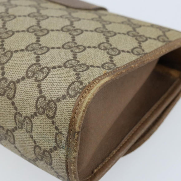 GUCCI GG Supreme Web Sherry Line Clutch Bag PVC Beige Gold 89 01 030 Auth 170838