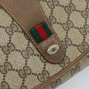 GUCCI GG Supreme Web Sherry Line Clutch Bag PVC Beige Gold 89 01 030 Auth 170838-12