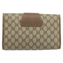 GUCCI GG Supreme Web Sherry Line Clutch Bag PVC Beige Gold 89 01 030 Auth 170838-3