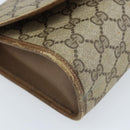 GUCCI GG Supreme Web Sherry Line Clutch Bag PVC Beige Gold 89 01 030 Auth 170838-9