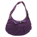 Salvatore Ferragamo Vala Shoulder Bag Nylon Purple Gold Auth 170840A-1