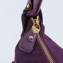 Salvatore Ferragamo Vala Shoulder Bag Nylon Purple Gold Auth 170840A-9
