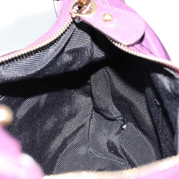 Salvatore Ferragamo Vala Shoulder Bag Nylon Purple Gold Auth 170840A