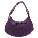 Salvatore Ferragamo Vala Shoulder Bag Nylon Purple Gold Auth 170840A-13