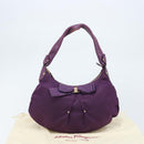 Salvatore Ferragamo Vala Shoulder Bag Nylon Purple Gold Auth 170840A-12