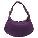 Salvatore Ferragamo Vala Shoulder Bag Nylon Purple Gold Auth 170840A-2