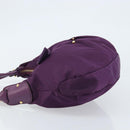 Salvatore Ferragamo Vala Shoulder Bag Nylon Purple Gold Auth 170840A-4