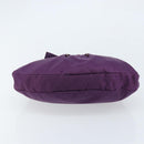 Salvatore Ferragamo Vala Shoulder Bag Nylon Purple Gold Auth 170840A-5