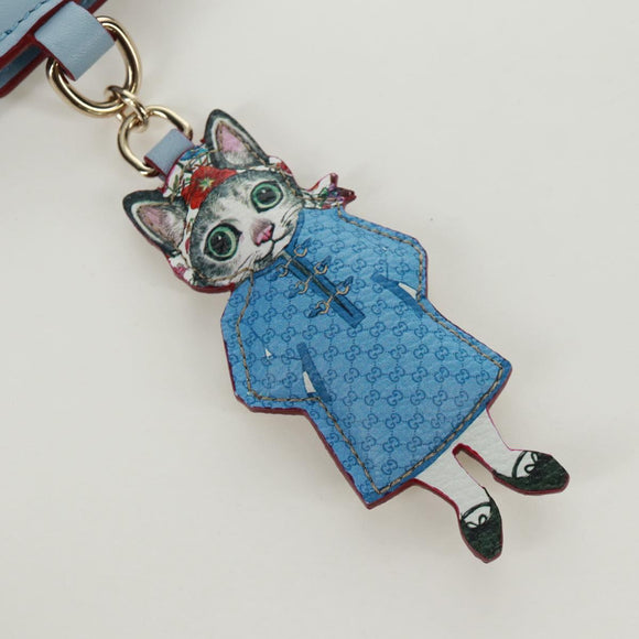 GUCCI GG Supreme Key Case PVC Light Blue 847916 Auth 170844SM