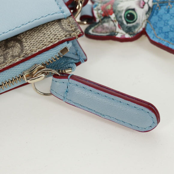 GUCCI GG Supreme Key Case PVC Light Blue 847916 Auth 170844SM