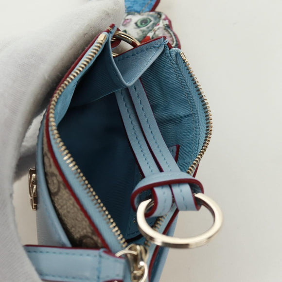 GUCCI GG Supreme Key Case PVC Light Blue 847916 Auth 170844SM