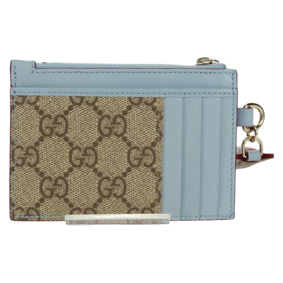 GUCCI GG Supreme Key Case PVC Light Blue 847916 Auth 170844SM