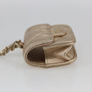 CHANEL Matelasse Coin Purse & AirPods Case Pouch Leather Gold CC Auth 170846SM-23