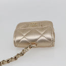 CHANEL Matelasse Coin Purse & AirPods Case Pouch Leather Gold CC Auth 170846SM-24