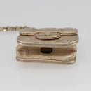 CHANEL Matelasse Coin Purse & AirPods Case Pouch Leather Gold CC Auth 170846SM-25