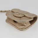 CHANEL Matelasse Coin Purse & AirPods Case Pouch Leather Gold CC Auth 170846SM-26