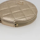 CHANEL Matelasse Coin Purse & AirPods Case Pouch Leather Gold CC Auth 170846SM-8