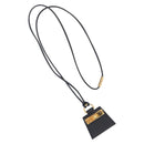 HERMES Mon Petit Kelly PM Necklace Leather Black Auth 170847M-2
