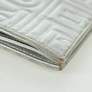 FENDI Chain Wallet Shoulder Bag Leather Silver Auth 170855V-15