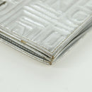 FENDI Chain Wallet Shoulder Bag Leather Silver Auth 170855V-16