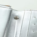 FENDI Chain Wallet Shoulder Bag Leather Silver Auth 170855V-22