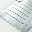 FENDI Chain Wallet Shoulder Bag Leather Silver Auth 170855V-26