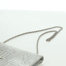 FENDI Chain Wallet Shoulder Bag Leather Silver Auth 170855V-14