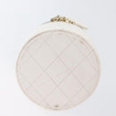 CHANEL Matelasse Chain Shoulder Bag Lamb Skin White Gold CC Auth 170857M-6