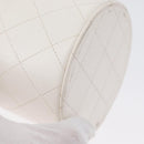 CHANEL Matelasse Chain Shoulder Bag Lamb Skin White Gold CC Auth 170857M-15