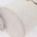 CHANEL Matelasse Chain Shoulder Bag Lamb Skin White Gold CC Auth 170857M-16