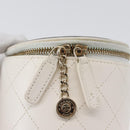 CHANEL Matelasse Chain Shoulder Bag Lamb Skin White Gold CC Auth 170857M-19