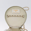 CHANEL Matelasse Chain Shoulder Bag Lamb Skin White Gold CC Auth 170857M-20