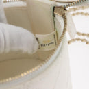 CHANEL Matelasse Chain Shoulder Bag Lamb Skin White Gold CC Auth 170857M-10