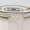 CHANEL Matelasse Chain Shoulder Bag Lamb Skin White Gold CC Auth 170857M-3