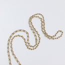 CHANEL Matelasse Chain Shoulder Bag Lamb Skin White Gold CC Auth 170857M-14