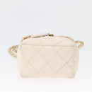 CHANEL Matelasse Vanity Chain Bag Caviar Skin White Gold CC Auth 170858A-5