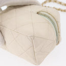 CHANEL Matelasse Vanity Chain Bag Caviar Skin White Gold CC Auth 170858A-17