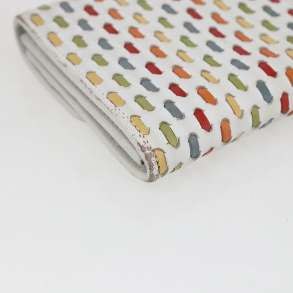 Salvatore Ferragamo Gancini Long Wallet Leather Multicolor Silver Auth 170860
