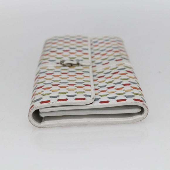 Salvatore Ferragamo Gancini Long Wallet Leather Multicolor Silver Auth 170860