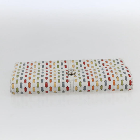 Salvatore Ferragamo Gancini Long Wallet Leather Multicolor Silver Auth 170860