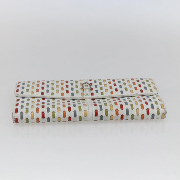 Salvatore Ferragamo Gancini Long Wallet Leather Multicolor Silver Auth 170860