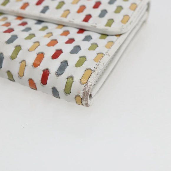 Salvatore Ferragamo Gancini Long Wallet Leather Multicolor Silver Auth 170860