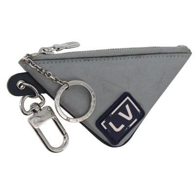 LOUIS VUITTON Monogram Satellite Porte Cles Pouch Silver MP2217 LV Auth 170875