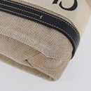 Chloe Woody Small Hand Bag Canvas Beige Auth 170882-15
