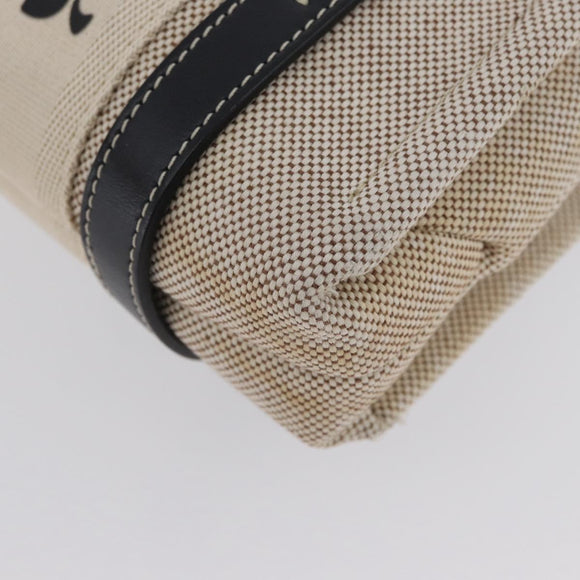 Chloe Woody Small Hand Bag Canvas Beige Auth 170882