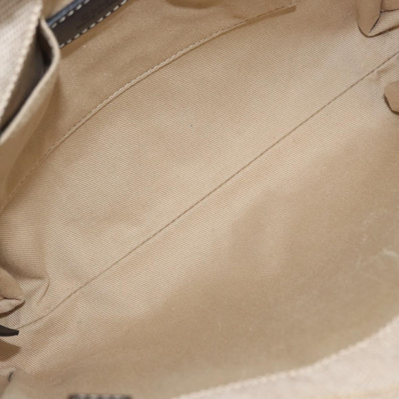 Chloe Woody Small Hand Bag Canvas Beige Auth 170882